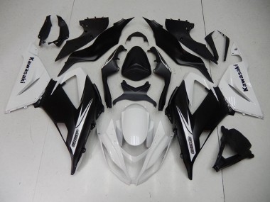 2013-2018 Black White Kawasaki ZX6R Motorcycle Fairing Kits UK Stores