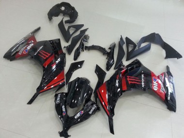 2013-2016 Black Red Monster Kawasaki ZX300R Motorcylce Fairings UK Stores