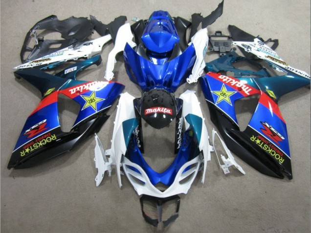 2009-2016 Blue White Rockstar Suzuki GSXR1000 Bike Fairing UK Stores