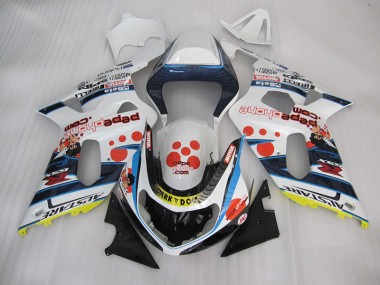 2001-2003 White Blue Dark Dog Suzuki GSXR600 Bike Fairings UK Stores