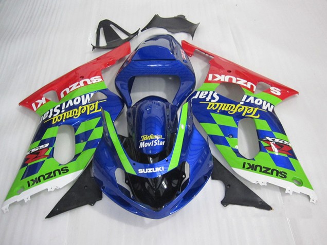 2001-2003 Blue Green Red Telefumia Movistar Suzuki GSXR600 Motorbike Fairing UK Stores