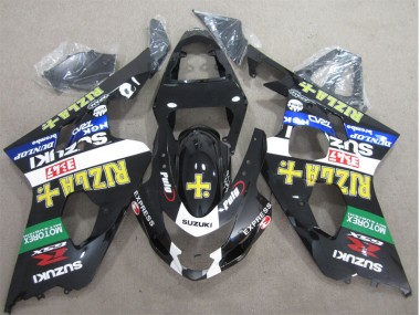 2004-2005 Black Yellow Rizla Suzuki GSXR600 Moto Fairings UK Stores