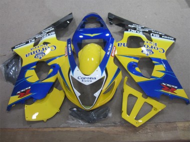 2004-2005 Yellow Blue Corona Extra Suzuki GSXR600 Motorcycle Fairings UK Stores