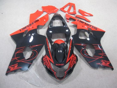 2004-2005 Black Red Suzuki GSXR600 Bike Fairings UK Stores