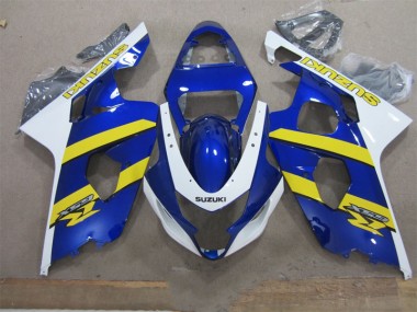 2004-2005 Blue White Yellow Suzuki GSXR600 Replacement Motorcycle Fairings UK Stores