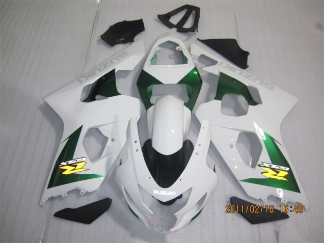 2004-2005 White Green Suzuki GSXR600 Motorbike Fairing Kits UK Stores