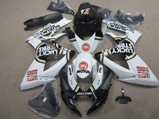 2006-2007 Black White Lucky Strike Motul Suzuki GSXR600 Bike Fairing UK Stores