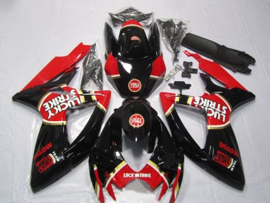 2006-2007 Black Red Lucky Strike Motul Suzuki GSXR600 Bike Fairing Kit UK Stores