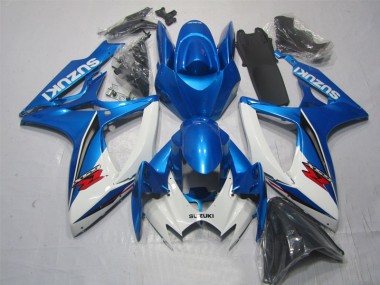 2006-2007 Blue White Suzuki GSXR600 Motorbike Fairing Kits UK Stores