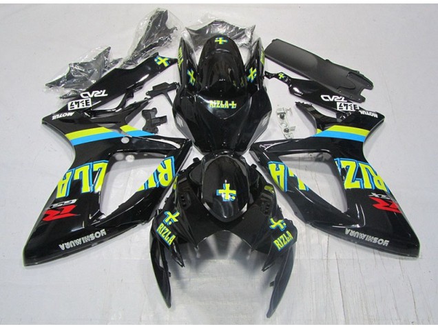 2006-2007 Black Yellow Rizla Suzuki GSXR600 Moto Fairings UK Stores