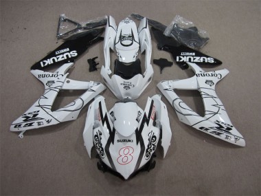 2008-2010 White Black Corona Extra Motul 8 Suzuki GSXR600 Replacement Motorcycle Fairings UK Stores