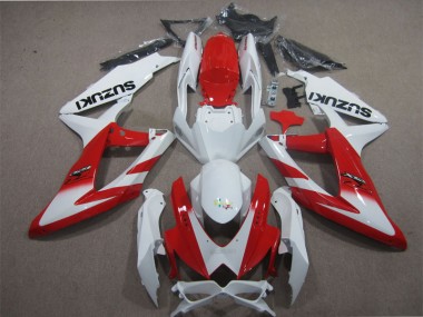 2008-2010 White Red Suzuki GSXR600 Motorcyle Fairings UK Stores