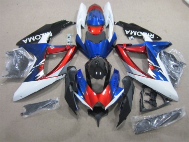 2008-2010 Blue Red White Suzuki GSXR600 Motorcycle Fairing UK Stores