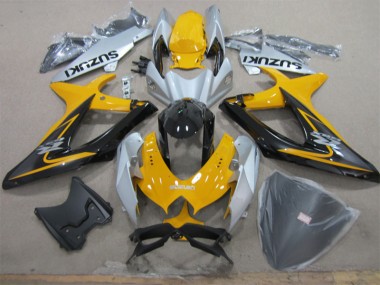 2008-2010 Yellow White Black Suzuki GSXR600 Motorcycle Fairing Kits UK Stores