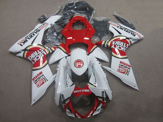 2011-2021 White Lucky Strike Red Motul Suzuki GSXR600 Motorcycle Fairings Kits UK Stores