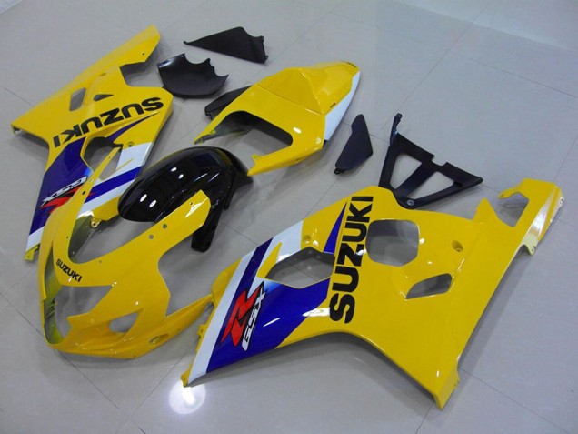 2004-2005 Yellow Blue Suzuki GSXR750 Motorcycle Fairings Kits UK Stores