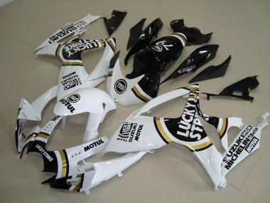 2006-2007 White Lucky Strike Black Motul Suzuki GSXR750 Motorcycle Fairings Kit UK Stores