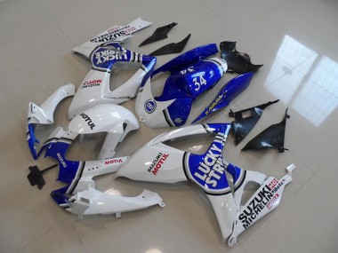 2006-2007 Blue White Lucky Strike Motul 34 Suzuki GSXR750 Motorcycle Fairing Kit UK Stores