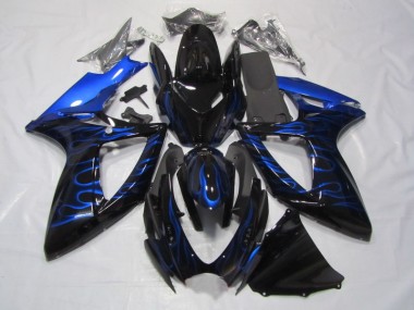 2006-2007 Black Blue Flame Suzuki GSXR750 Bike Fairings UK Stores