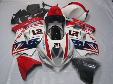 1996-2007 White Red Xerox 21 Suzuki GSXR1300 Hayabusa Motorcycle Fairings UK Stores