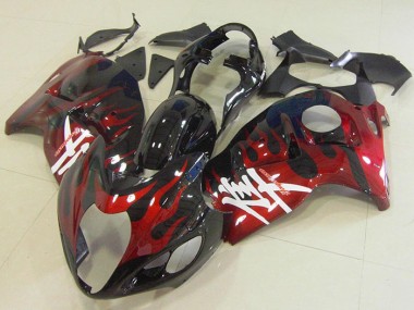 1996-2007 Black Red Flame Suzuki GSXR1300 Hayabusa Bike Fairings UK Stores