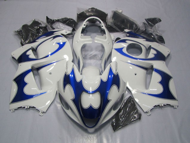 1996-2007 White Blue Suzuki GSXR1300 Hayabusa Bike Fairing Kit UK Stores