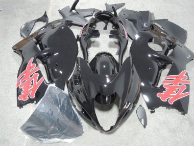 1996-2007 Black Red Decal Suzuki GSXR1300 Hayabusa Motorcycle Fairings Kit UK Stores