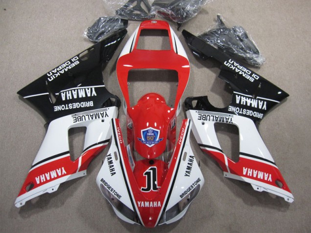 1998-1999 Red White Black 50 Yamaha YZF R1 Replacement Motorcycle Fairings UK Stores