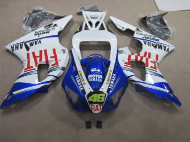 1998-1999 Blue White Motul Fiat 46 Yamaha YZF R1 Bike Fairing Kit UK Stores