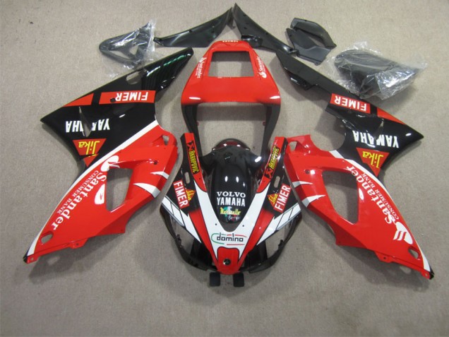 1998-1999 Red Black White Santander Yamaha YZF R1 Motorcyle Fairings UK Stores