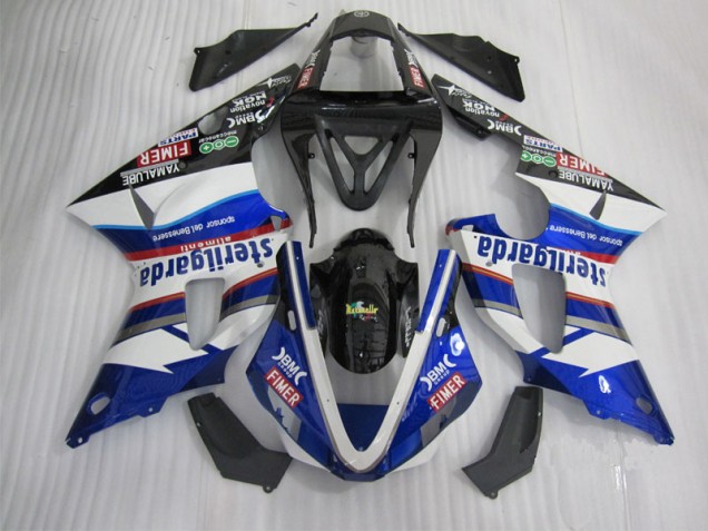 2000-2001 Black White Blue Santander Yamaha YZF R1 Replacement Fairings UK Stores