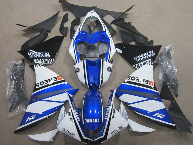 2000-2001 Blue White Blue White ENEOS Yamaha YZF R1 Motorcycle Fairing Kits UK Stores