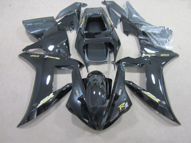 2002-2003 Black with Gold Decal Yamaha YZF R1 Motorbike Fairing UK Stores