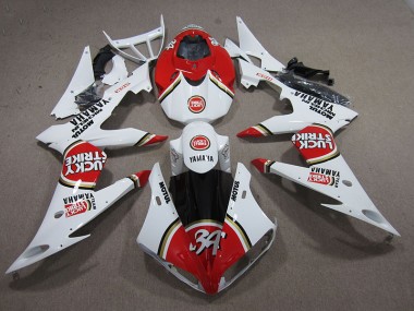 2004-2006 Red White Lucky Strike Yamaha YZF R1 Motorcycle Replacement Fairings UK Stores