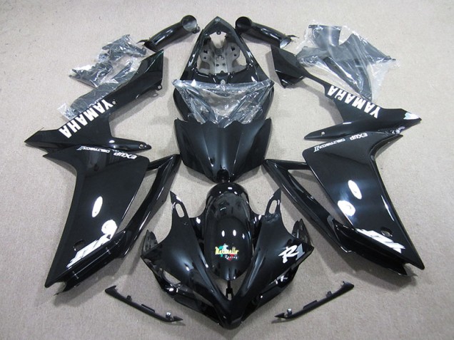 2007-2008 Black White Decal Yamaha YZF R1 Motorcycle Fairing Kits UK Stores