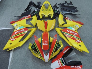 2007-2008 Yellow Red Swan Yamaha YZF R1 Moto Fairings UK Stores