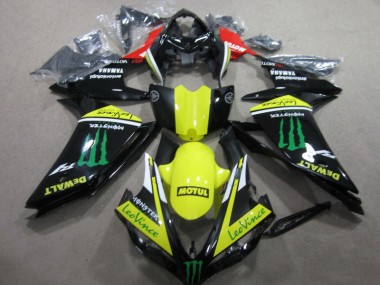 2007-2008 Black Yellow Motul Leovince Yamaha YZF R1 Motorcycle Fairings Kit UK Stores