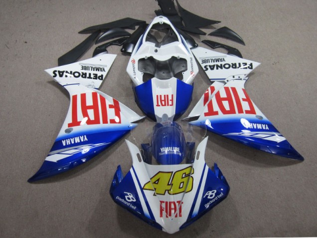 2009-2011 Blue White Fiat 46 Yamaha YZF R1 Motorcyle Fairings UK Stores