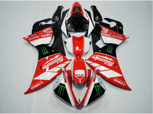 2012-2014 Red White Rocol Yamaha YZF R1 Replacement Motorcycle Fairings UK Stores