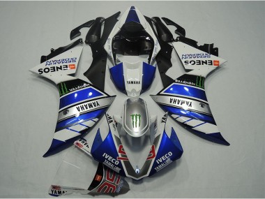 2012-2014 Blue White IVECO Yamaha YZF R1 Motorcylce Fairings UK Stores