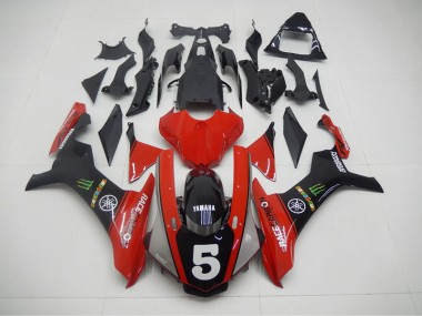 2015-2019 Black Red 5 Yamaha YZF R1 Motorcycle Fairing Kit UK Stores