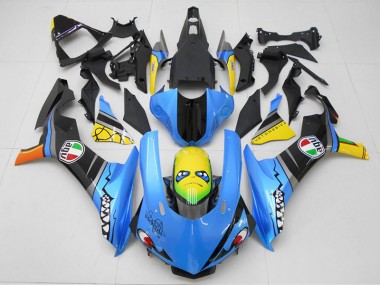 2015-2019 Blue Yellow Shark Yamaha YZF R1 Motorcycle Replacement Fairings UK Stores