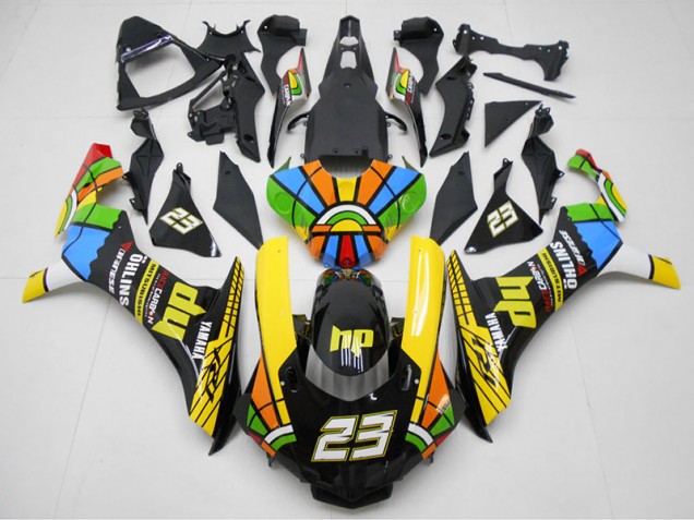 2015-2019 Yellow Black 23 Yamaha YZF R1 Motorcyle Fairings UK Stores