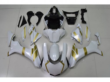 2015-2019 White with Gold Decal Yamaha YZF R1 Motor Fairings UK Stores