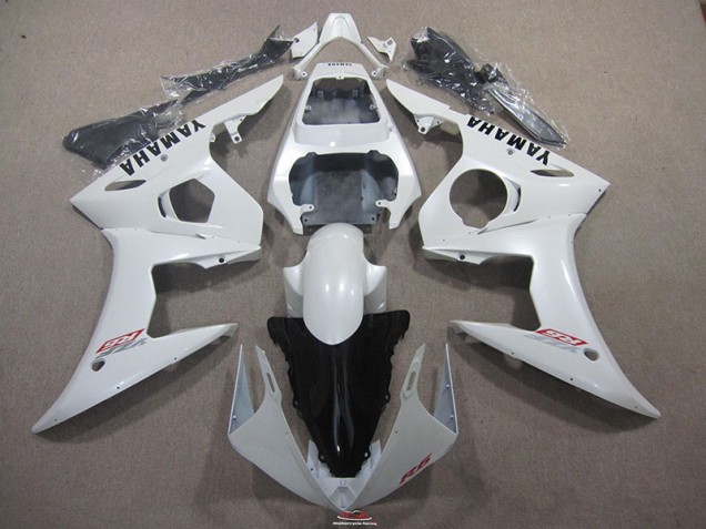 2003-2005 White with Black Decal Yamaha YZF R6 Bike Fairings UK Stores