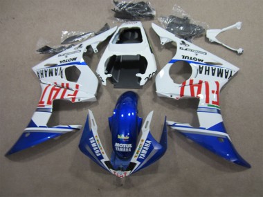 2003-2005 White Blue Motul Fiat Yamaha YZF R6 Motorcycle Fairings Kits UK Stores