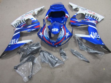 2003-2005 Blue White Motul Fiat Yamaha YZF R6 Motorcylce Fairings UK Stores