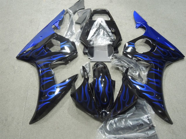 2003-2005 Black Blue Flame Yamaha YZF R6 Bike Fairings UK Stores