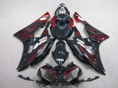 2006-2007 Black Red Flame Yamaha YZF R6 Motorcycle Bodywork UK Stores