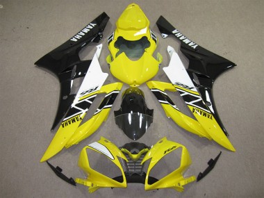 2006-2007 Yellow Black Decal Yamaha YZF R6 Motorcycle Fairings Kits UK Stores